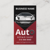 Auto Detailing Automotive Car Repair Red & black 名刺 (正面)