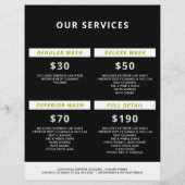 Auto Detailing | Car Repair Shop Flying Bird Logo チラシ (裏面)