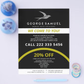 Auto Detailing | Car Repair Shop Flying Bird Logo チラシ (シングル)