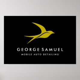 Auto Detailing | Car Repair Shop Flying Bird Logo ポスター