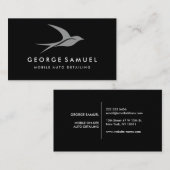 Auto Detailing | Car Repair Shop Flying Bird Logo 名刺 (正面/裏面)