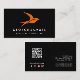 Auto Detailing | Car Repair Shop Flying Bird Logo 名刺