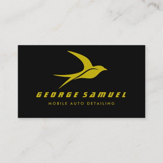 Auto Detailing | Car Repair Shop Flying Bird Logo 名刺 (正面)