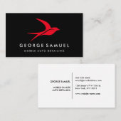 Auto Detailing | Car Repair Shop Flying Bird Logo 名刺 (正面/裏面)