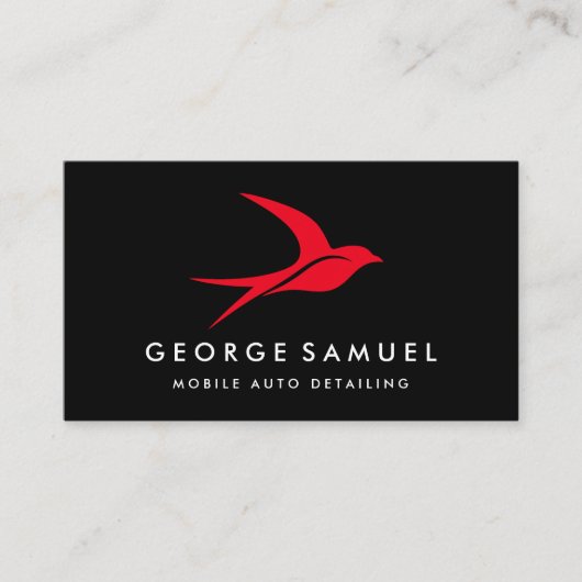 Auto Detailing | Car Repair Shop Flying Bird Logo 名刺 (正面)