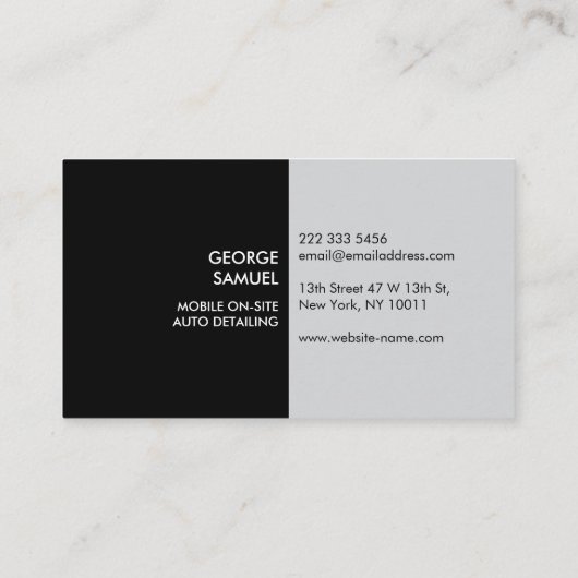 Auto Detailing | Car Repair Shop Flying Bird Logo 名刺 (裏面)