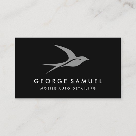 Auto Detailing | Car Repair Shop Flying Bird Logo 名刺 (正面)