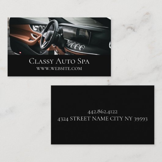 Auto Detailing Car Service Dealer 名刺 (正面/裏面)