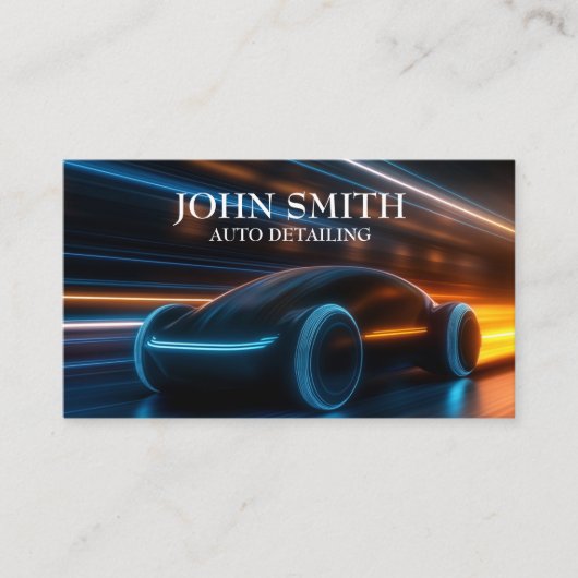 Auto Detailing Car Wash Automotive Black 名刺 (正面)