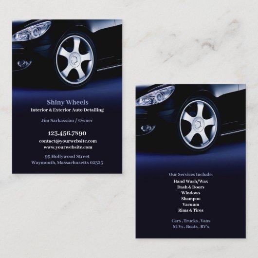 Auto Detailing Chubby Business Card 名刺 (正面/裏面)