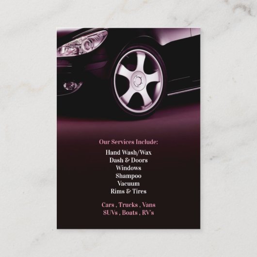 Auto Detailing Chubby Business Card 名刺 (裏面)