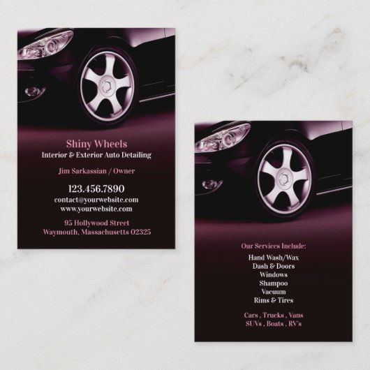 Auto Detailing Chubby Business Card 名刺 (正面/裏面)