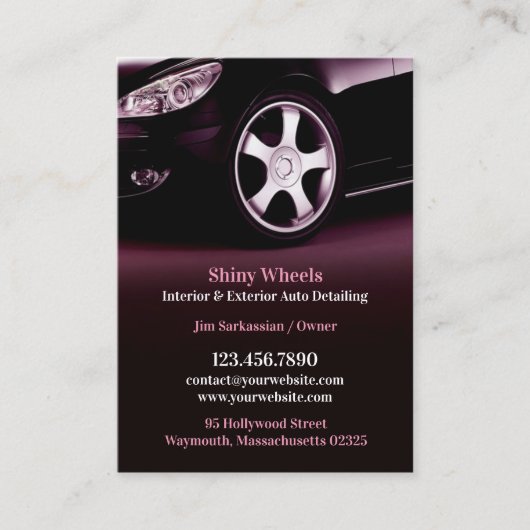 Auto Detailing Chubby Business Card 名刺 (正面)