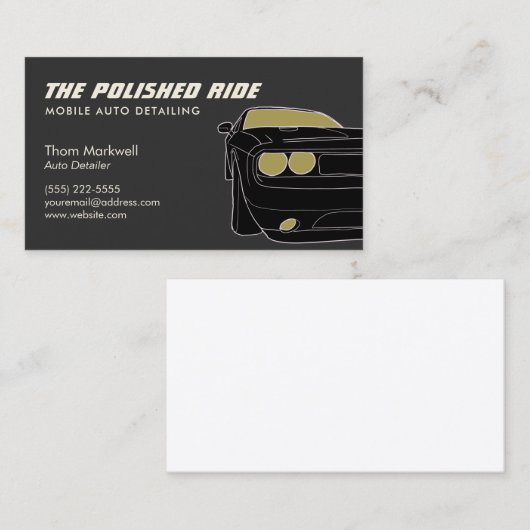 Auto Detailing, Muscle Car Auto Repair Bus 名刺 (正面/裏面)