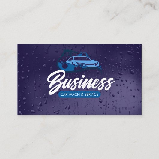 Auto Detailing Services Car Wash Water Drop 名刺 (正面)