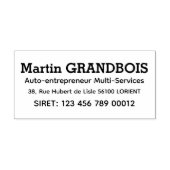 auto-entrepreneur 3 lignes ラバースタンプ (インプリント)