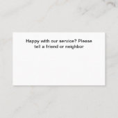 Auto Glass Repair Replace Service 名刺 (裏面)