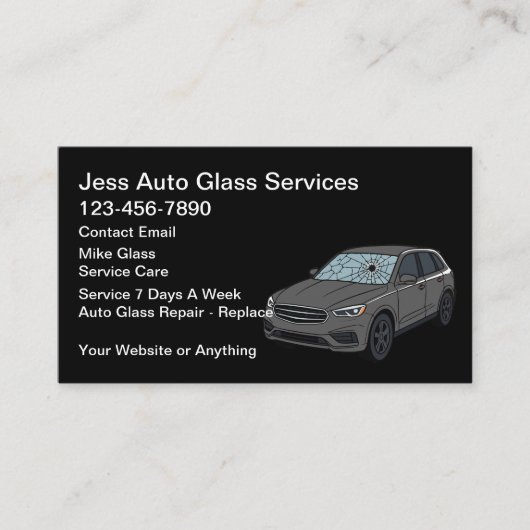 Auto Glass Repair Replace Service 名刺 (正面)