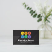 Auto Icons | 整備士の自動車修理工場 名刺 (スタンド正面)