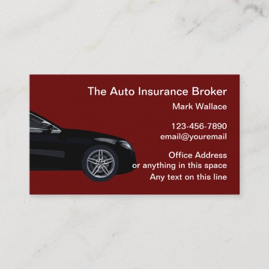 Auto Insurance Broker名刺 名刺 (正面)