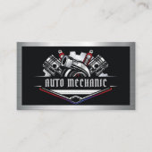 Auto Mechanic Automotive Repair Service Metal 名刺 (正面)