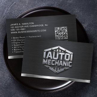 Auto Mechanic Automotive Repair Service QR Code 名刺