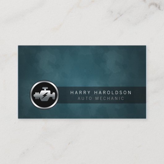 Auto Mechanic Car Engine Icon Business Card 名刺 (正面)