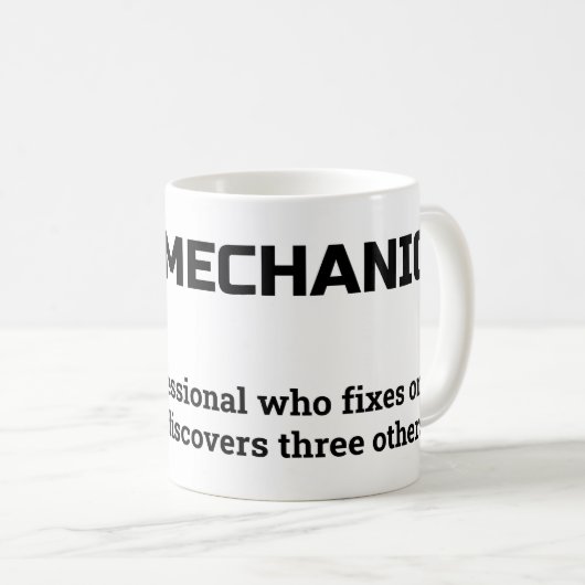 Auto Mechanic Coffee Mug – Funny Job Definition コーヒーマグカップ (正面右)