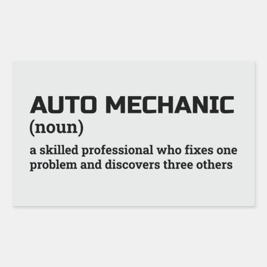Auto Mechanic Funny Definition Gift 長方形シール (正面)