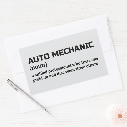 Auto Mechanic Funny Definition Gift 長方形シール (封筒)
