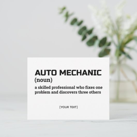 Auto Mechanic – Funny Definition Postcard ポストカード (スタンド正面)