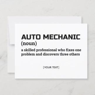 Auto Mechanic – Funny Definition Postcard ポストカード