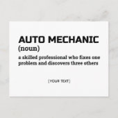 Auto Mechanic – Funny Definition Postcard ポストカード (正面)