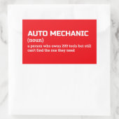Auto Mechanic Gag Definition Sticker 長方形シール (バッグ)