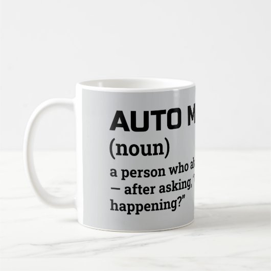 Auto Mechanic Gift – Funny Definition Mug コーヒーマグカップ (左)