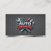 Auto Mechanic Repair Service Automotive QR Code 名刺 (正面)