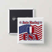 Auto Racing USA 缶バッジ (正面&裏面)