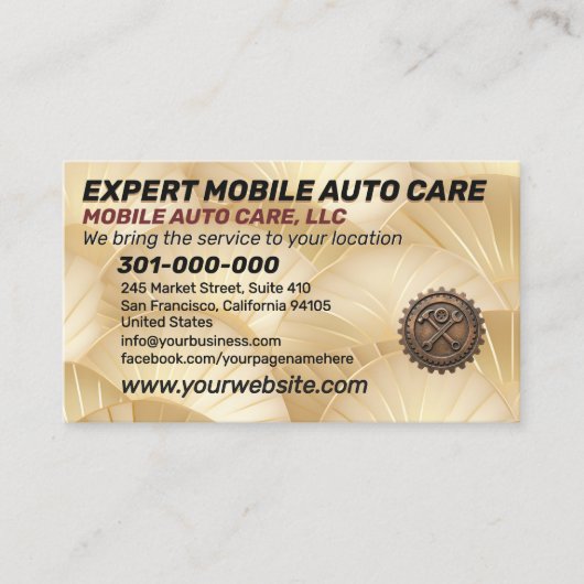 Auto Repair & Car AC Specialist Custom Logo Metal  名刺 (正面)