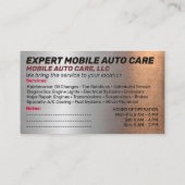 Auto Repair & Car AC Specialist Custom Logo Metal  名刺 (裏面)
