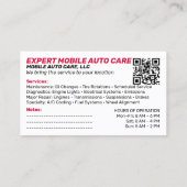 Auto Repair & Car AC Specialist Custom Logo QR Cod 名刺 (裏面)