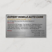 Auto Repair & Car AC Specialist Metal Aluminum  Bu 名刺 (裏面)