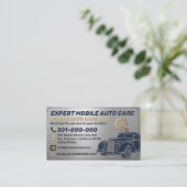 Auto Repair & Car AC Specialist Metal Aluminum  Bu 名刺 (スタンド正面)