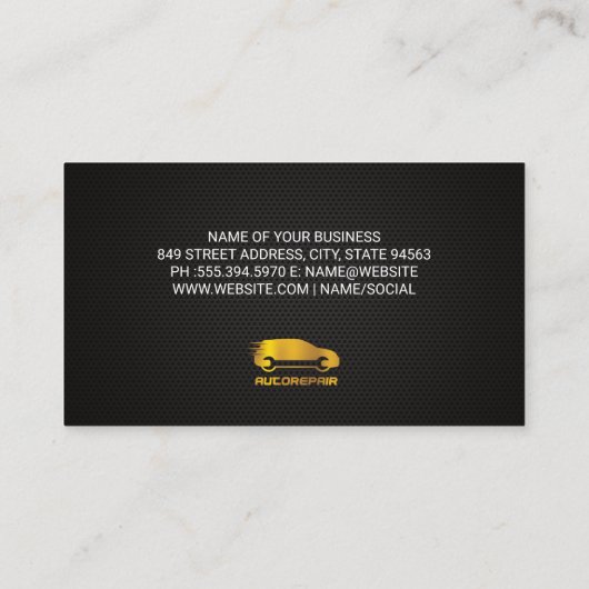 Auto Repair | Car Services 名刺 (裏面)