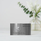 Auto Repair Logo | Metallic | Wrench | Pistons 名刺 (スタンド正面)