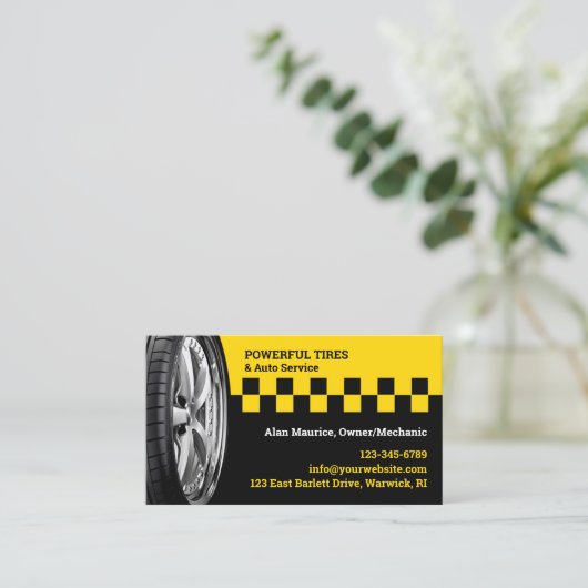 Auto Repair Shop Business Card Template 名刺 (スタンド正面)