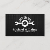 Auto Service Wrench Logo | Carbon Fiber Background 名刺 (正面)