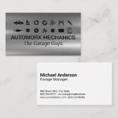 Auto Services Icons | Metallic 名刺 (正面/裏面)