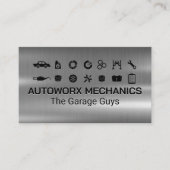 Auto Services Icons | Metallic 名刺 (正面)