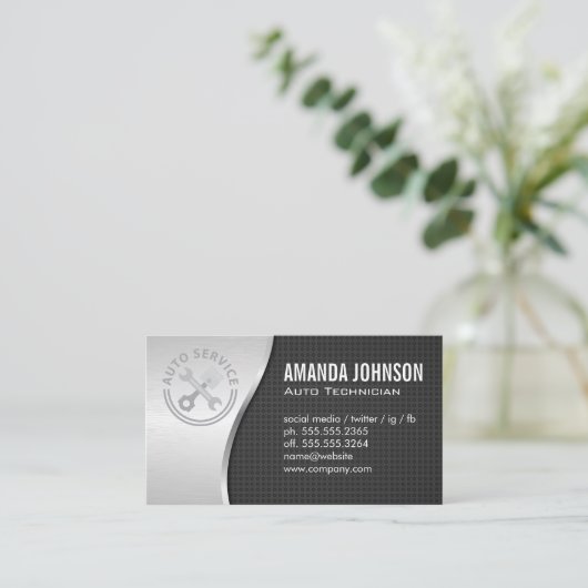 Auto Services | Mechanic | Tech 名刺 (スタンド正面)