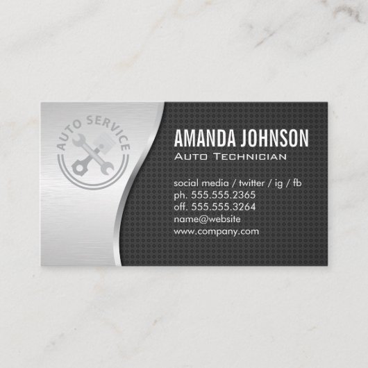 Auto Services | Mechanic | Tech 名刺 (正面)